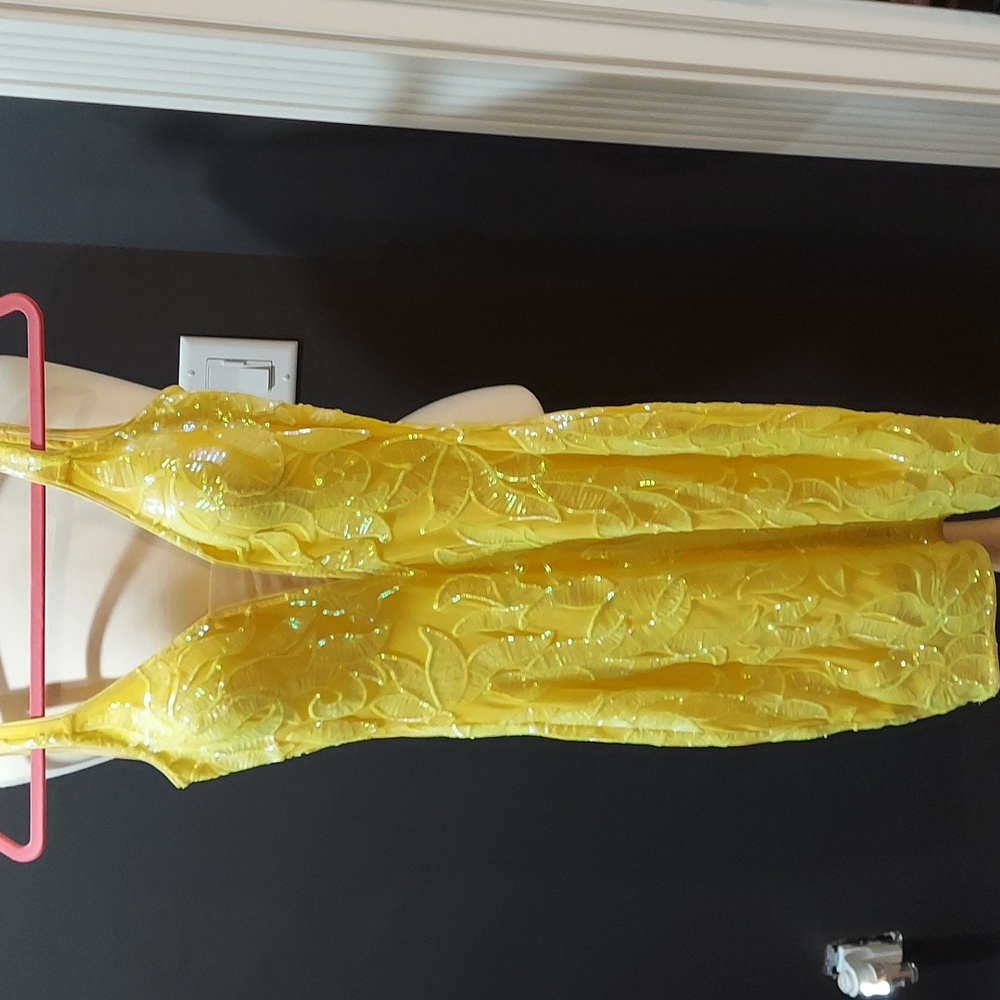 Yellow, Sparkly Jovani Dress Size 0
